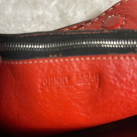 Johnny Farah New York Leather Red small shoulder bag Stitching accent. - Picture 12 of 14